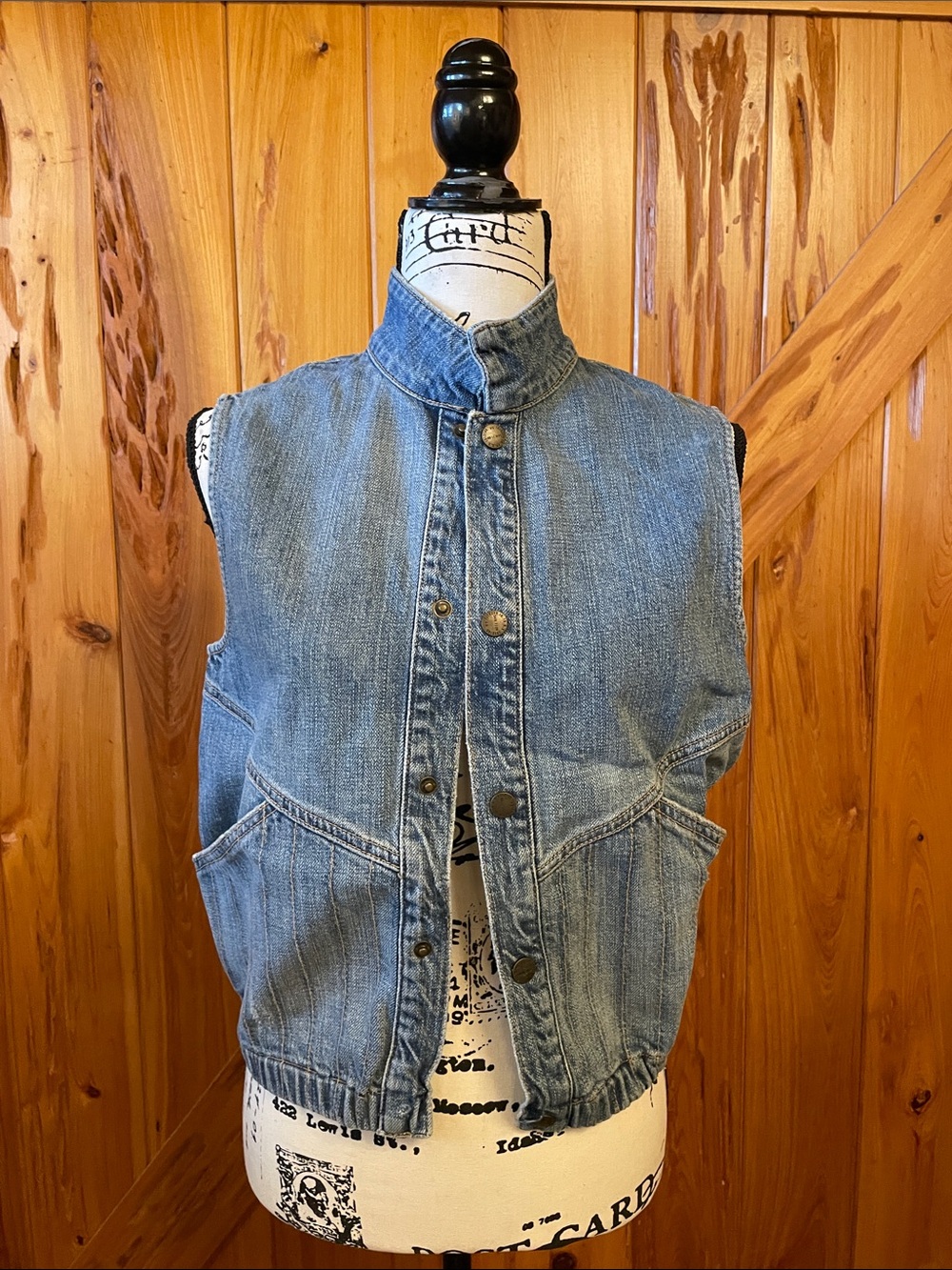 Current Elliot Light Blue Denim Vest distressed